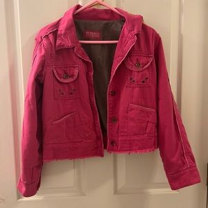 Y2K 2000s Grunge Ripped Pink Jacket